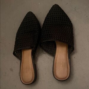 Halogen Black Woven Mules